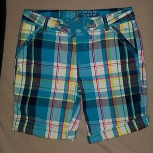 Girls Shorts Justice Plaid Bermuda Size 14R
